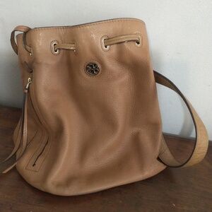 Tory Burch Beige Leather Shoulder Bag